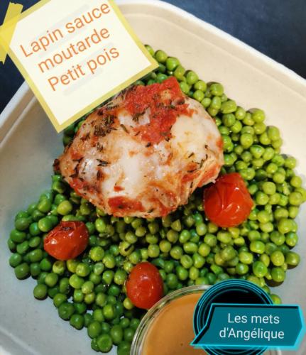 Lapin sauce moutarde petits pois